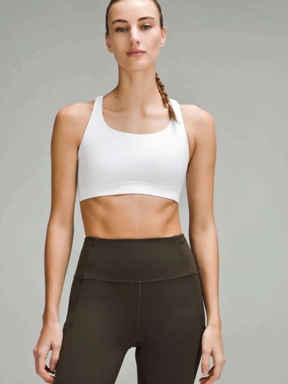 Lululemon Energy Bra *Medium Support, B–D Cups White Sports Bra